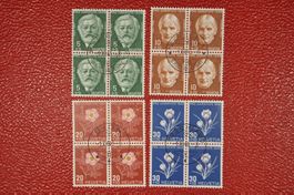 1945+46 Pro Juventute Viererblock J113-120 Ersttagstempel