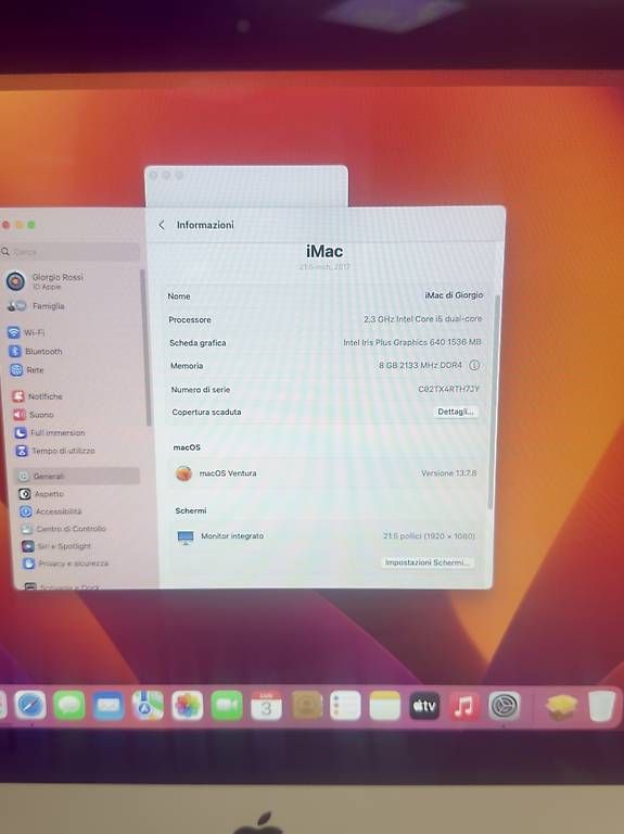 PCs: Bellissimo Imac 21.5 2017 1TB – D'occasion à Lavorgo par gio_gh2t 2