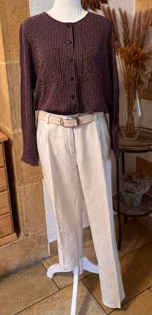 MAISON SCOTCH - Taille 2 (36-38) - Pantalon d'été lin-coton