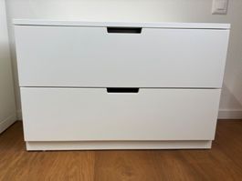 Kommode weiss mit 2 Schubladen Ikea Nordli
