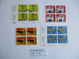 Viererblock mit Ort Ersttagsstempel 6265 Roggliswil +