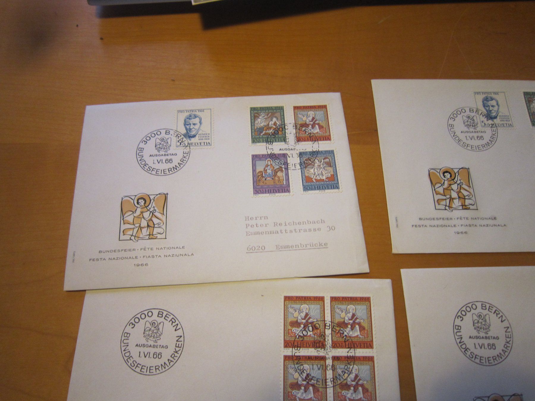 Tutti i francobolli: PP 1966 FDC Serie und 4er mit Adresse – Usato da Gordola venduto da Polentaefung 1