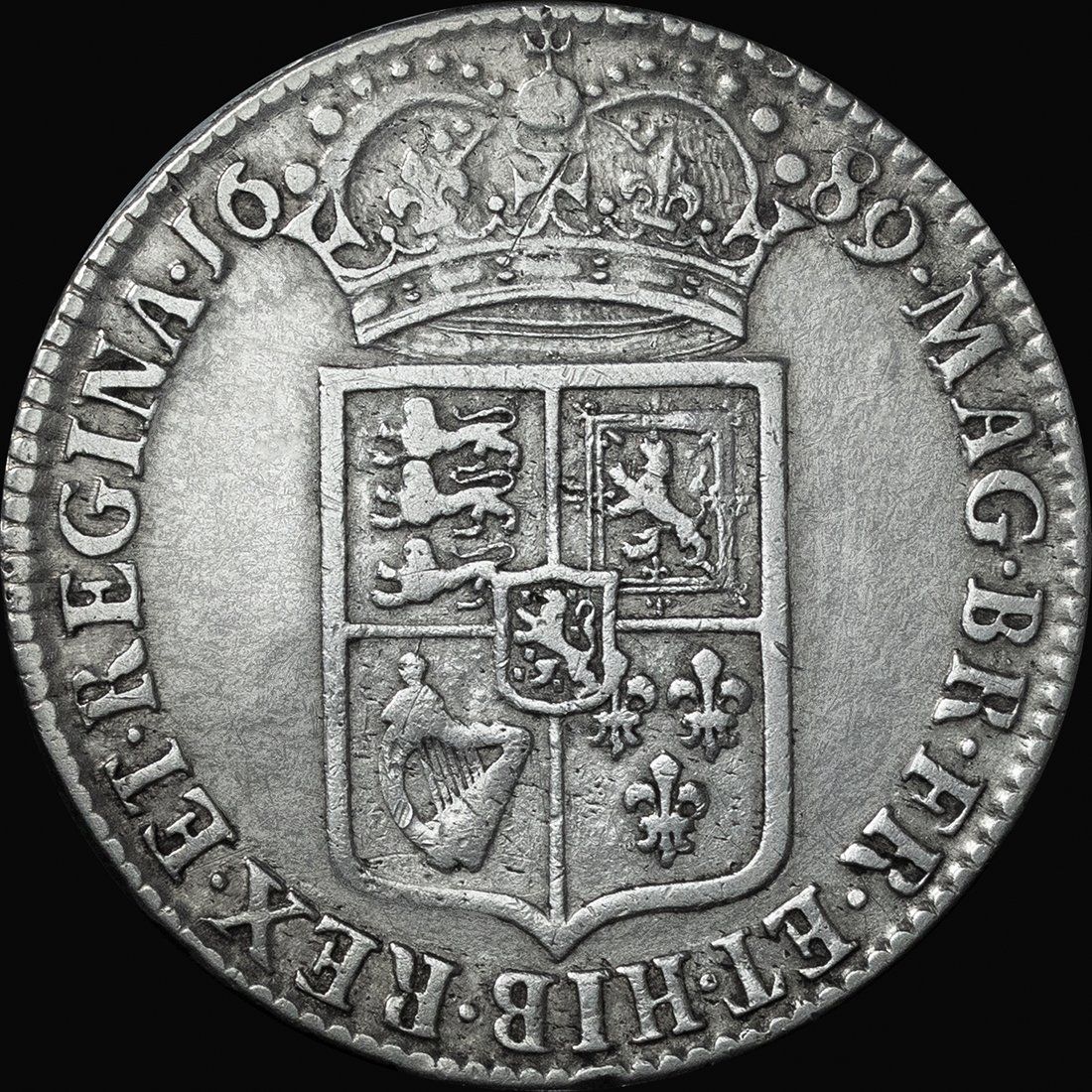 Tutti le monete: England 1/2 Krone 1689 - BB+‪ – Usato da Lugano venduto da Historianlugano