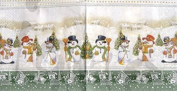 Tovaglioli: Serviette schneemänner (w476) 3Stk. – Nuovo (secondo la descrizione) da Schlatt TG venduto da kreativ-atelier