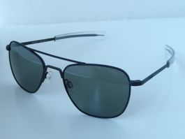NEUE Randolph Aviator Matte Black 52mm GRAUE Gläser  AF015