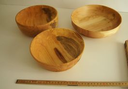 3 Holzschalen in Lindenholz
