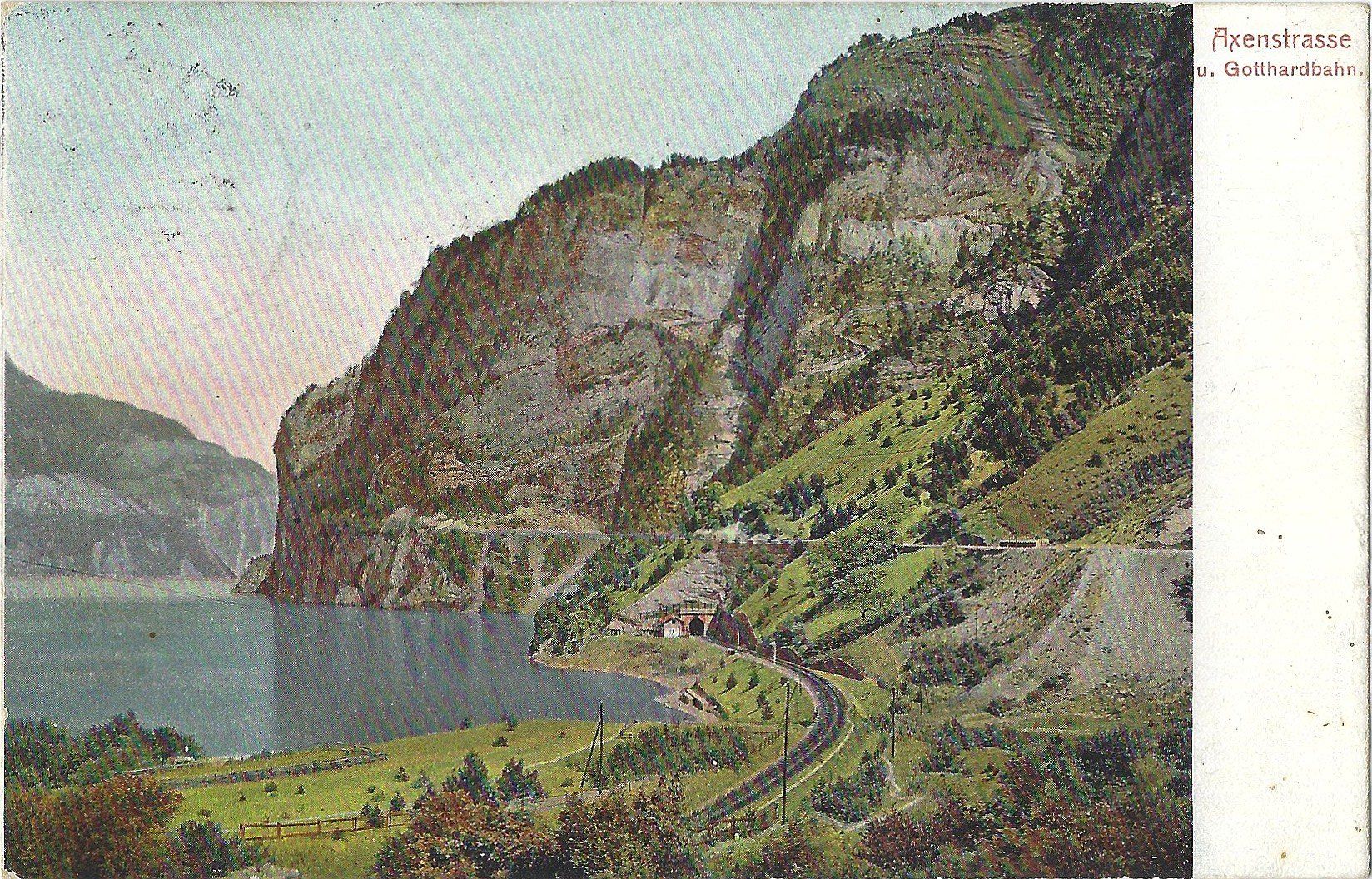 Cartoline postali: Axenstrasse  u.  Gotthardbahn. – Usato da Bütschwil venduto da Jackson1A