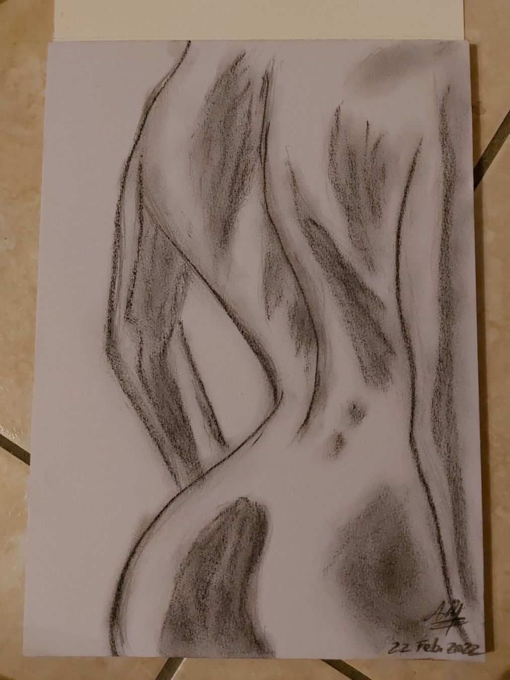 Gemälde: Disegno originale nudo donna carboncini – Neu und originalverpackt aus Coldrerio von Addicted2Art