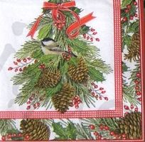 Serviette meisli auf ast 25x25 (w311)