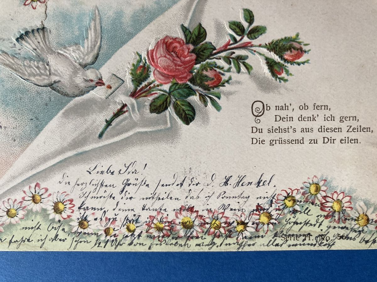 Cartoline postali: Antike Postkarte mit Taube – Usato da Schüpfheim venduto da Seerose80 1