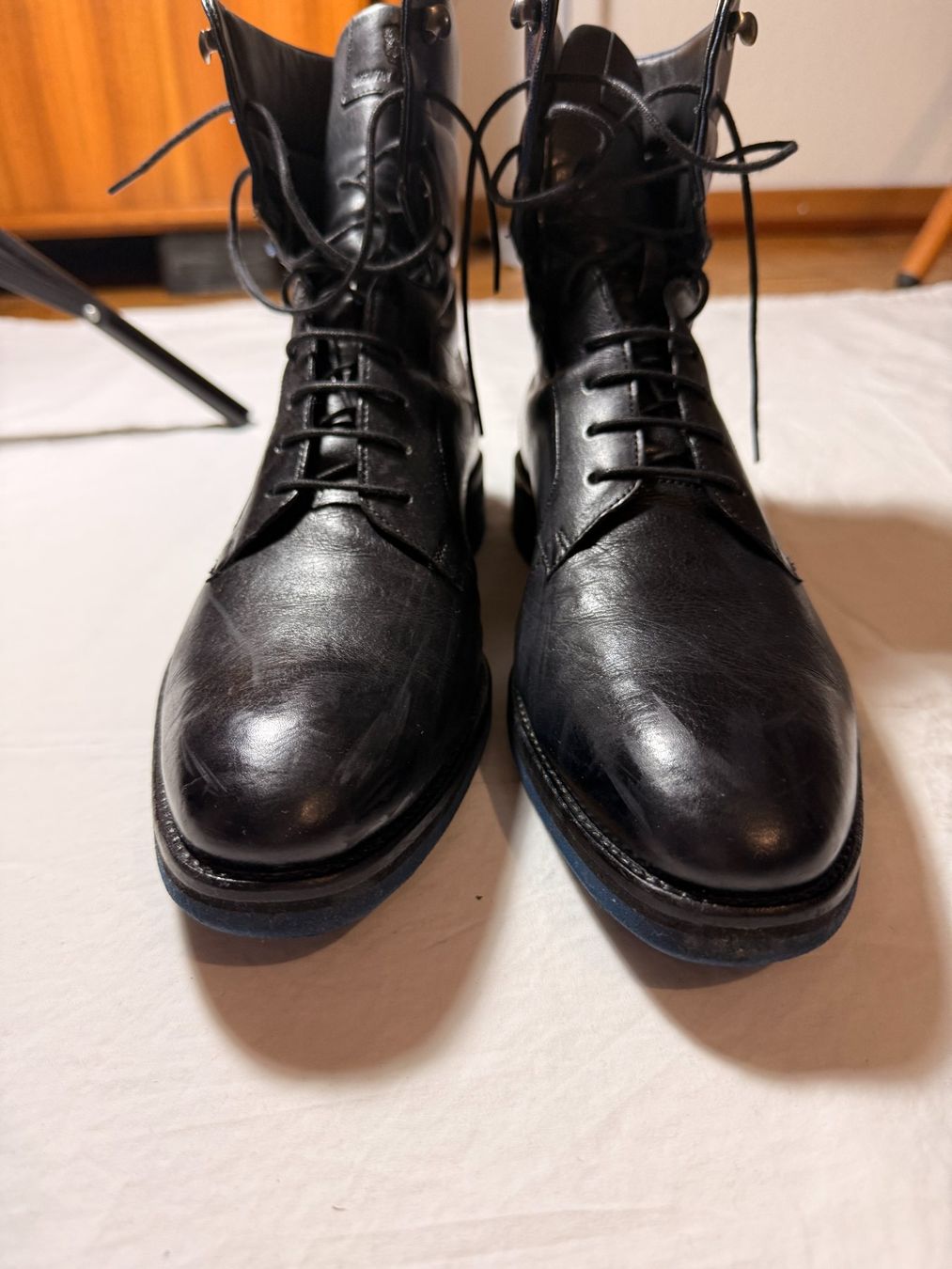 Hamilton Scarpe da uomo: Melvin & Hamilton Leder Boots schwarz/blau Gr. 44 – Usato da Zürich venduto da Fraench 4