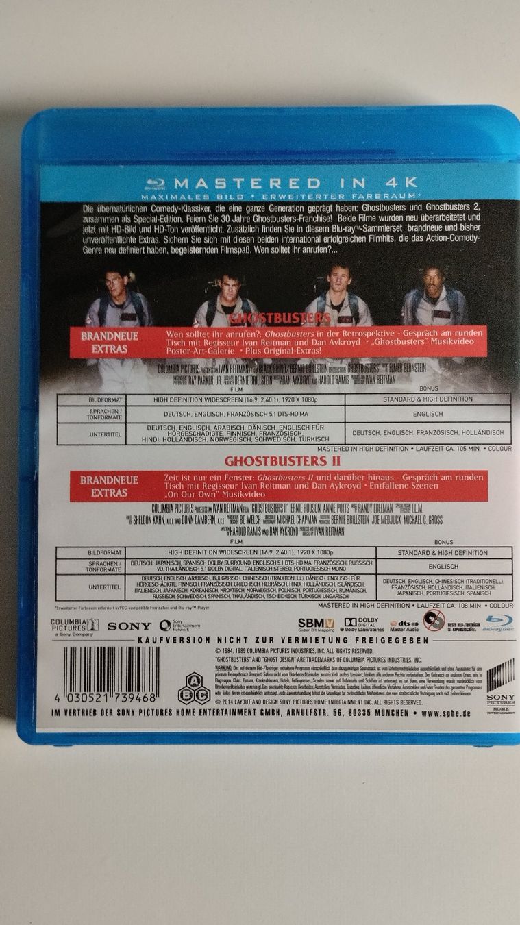 Alle DVDs: GHOSTBUSTERS 1+2 BLU-RAYs – Neu (gemäss Beschreibung) aus Basel von Bal-Sagoth 1