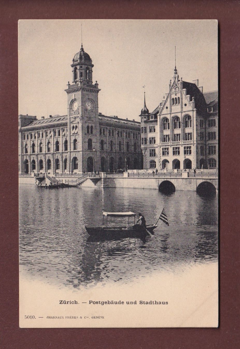 Cartoline postali: ZÜRICH - Postgebäude - Stadthaus - Charnaux Frères – Usato da Pully venduto da nicecards