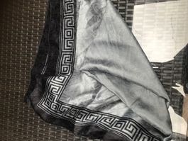 Damen Foulard schwarz grau griechische Zeichen 90x90cm