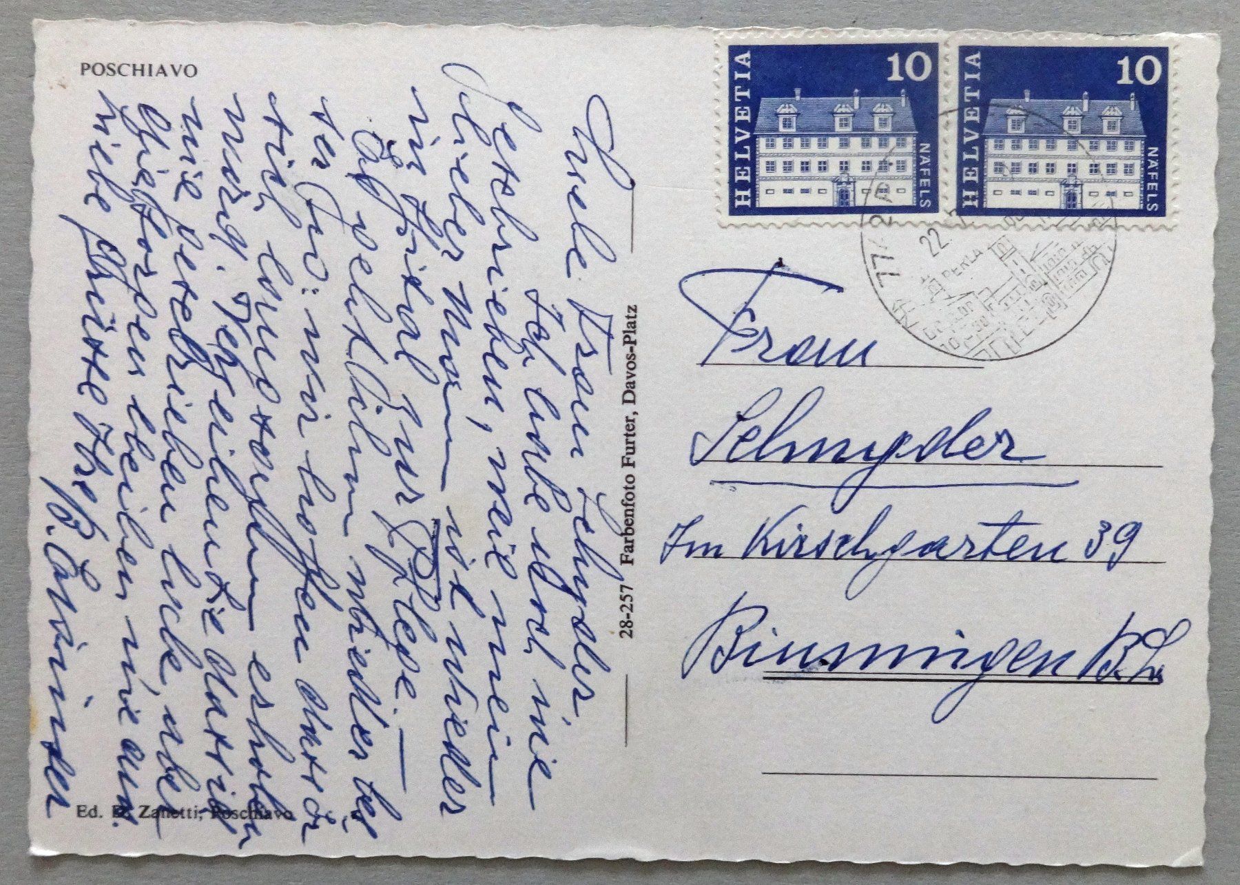 Cartoline postali: Poschiavo – Usato da Fétigny venduto da Billy2miny 1