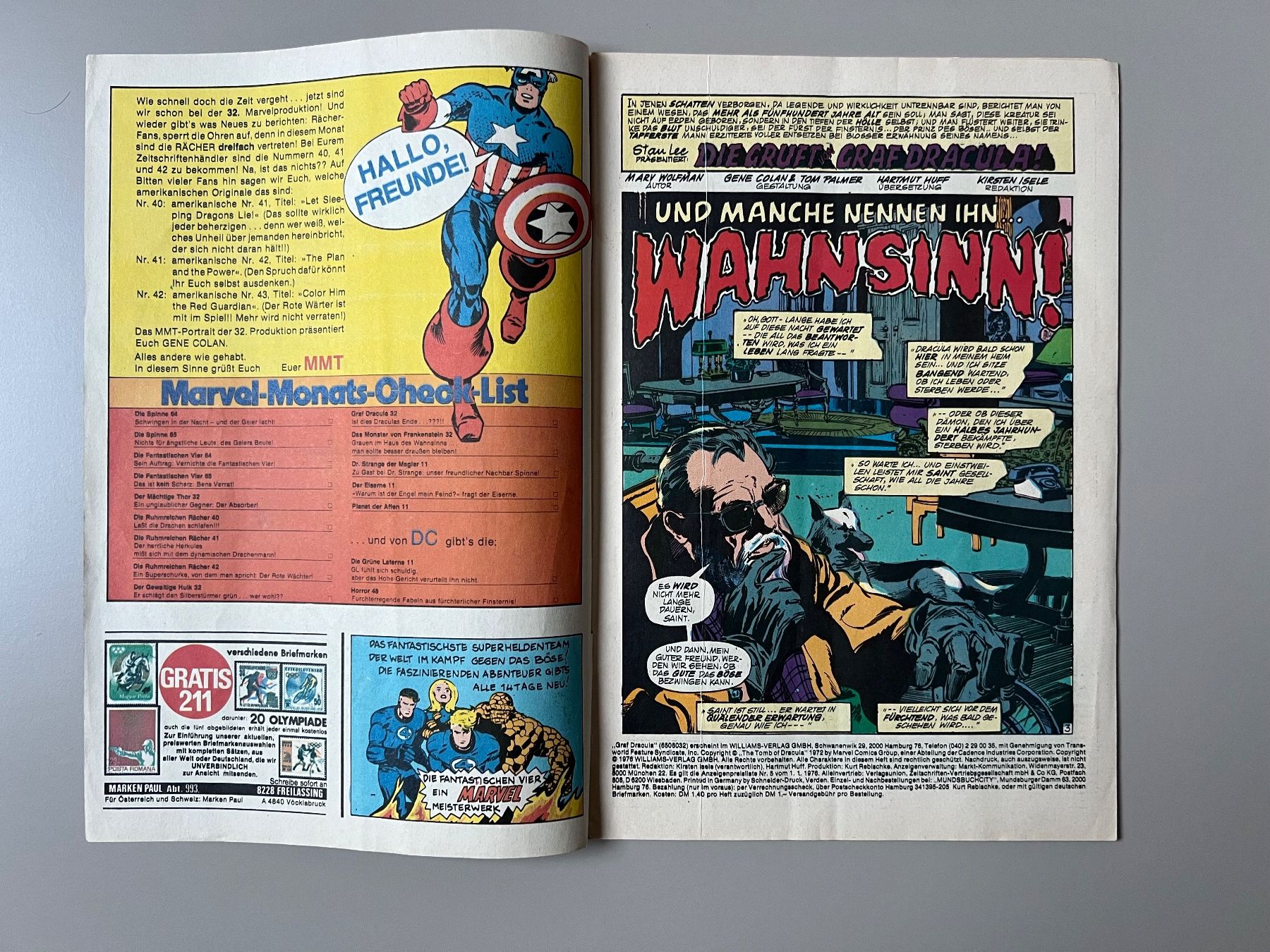 Comics: MARVEL COMICS: DRACULA #32 (Williams Verlag) – Gebraucht aus Bösingen von kiel_shop 1