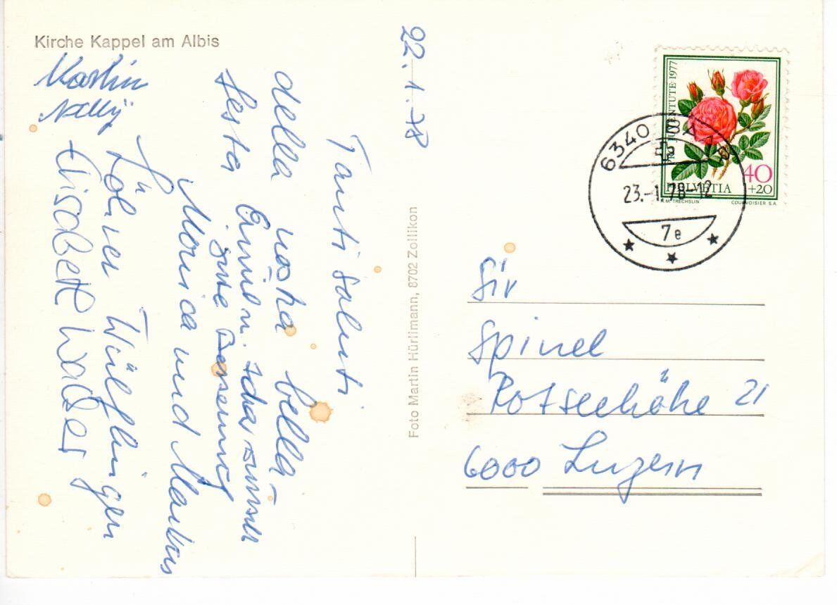 Ansichtskarten: Kappel am Albis – Gebraucht aus Wolhusen von Curver9 1
