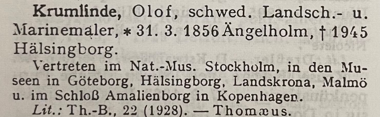 Dipinti: Krumlinde Olof (1856-1945) – Usato da Grosshöchstetten venduto da Perle1951 4