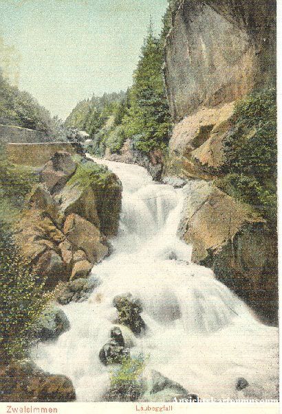 Cartoline postali: Laugeggfall - Simmental Litho +c1905 – Usato da Emmenbrücke venduto da teestube