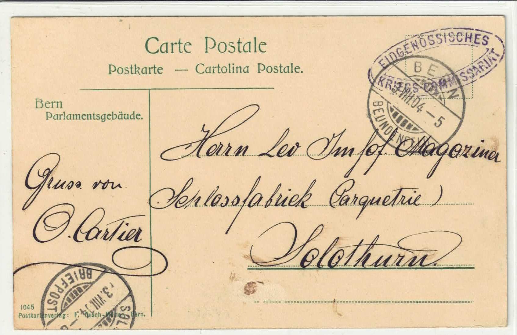 Cartoline postali: Bern - Bundeshaus mit Aare - Fischer – Usato da Ettingen venduto da Kartenplanet 1
