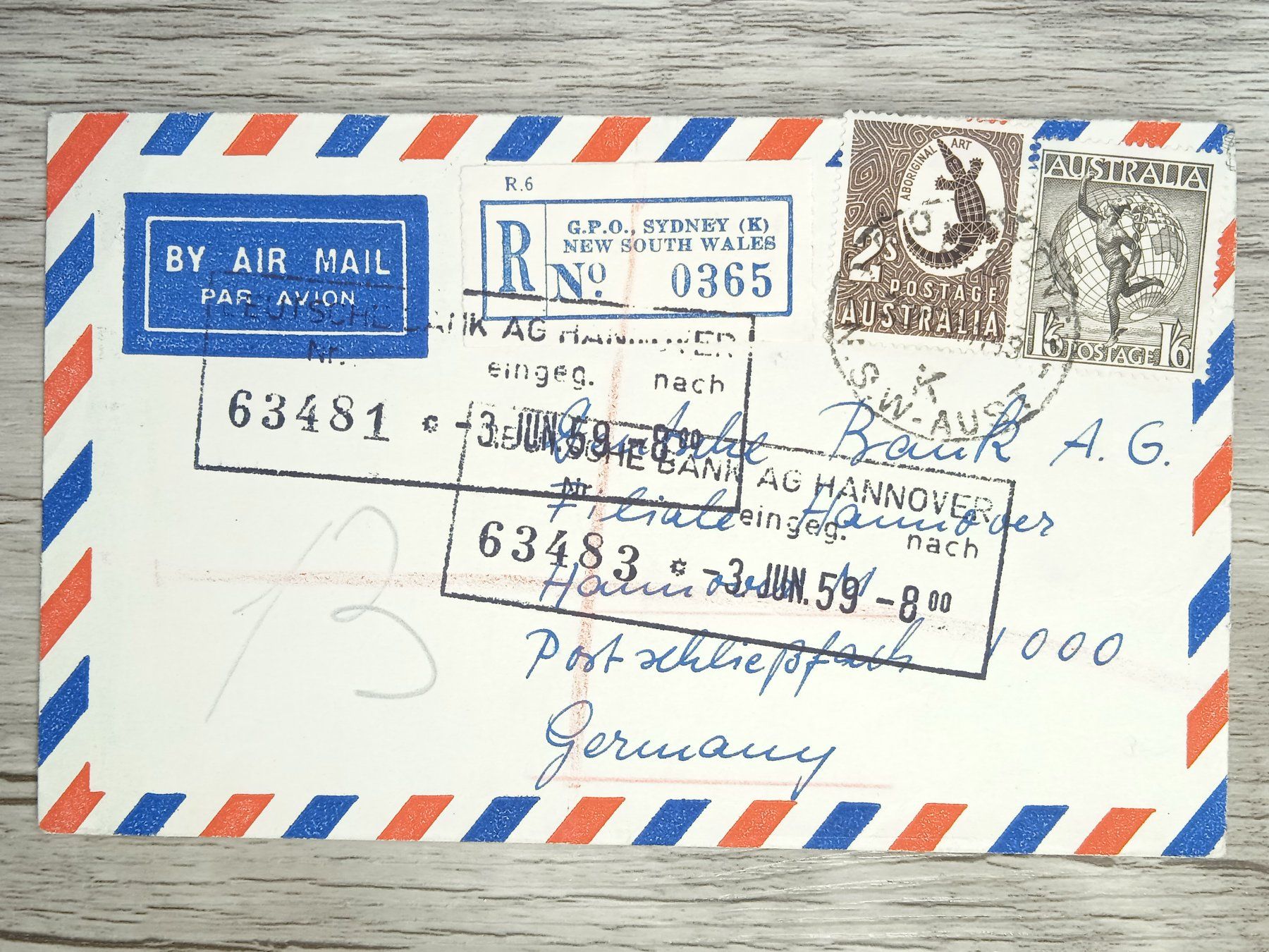 Tutti i francobolli: TR80 Enveloppe + Timbre Australie 1959 – Usato da Cousset venduto da Patrick_Collections