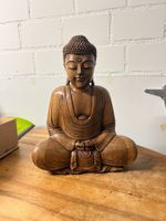Holz Buddha Figur Meditierend guter Zustand