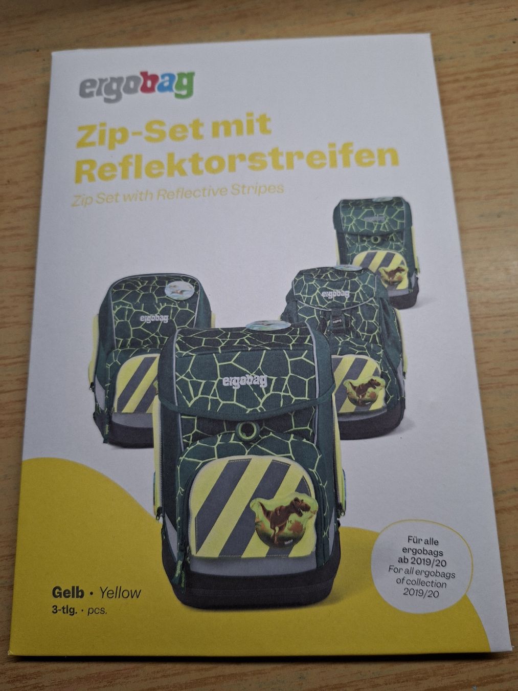 Ergobag Borse & Zaini: Ergobag Zip-Set mit Reflektorstreifen gelb 3-teilig – Nuovo e nell'imballaggio originale da Diessbach b. Büren venduto da T.Haeni