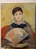 Gemälde, Junge Dame mit Fächer, gerahmt