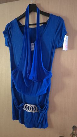 Kleid blau Grösse M.... Made in Italy mit Schmuckgurt