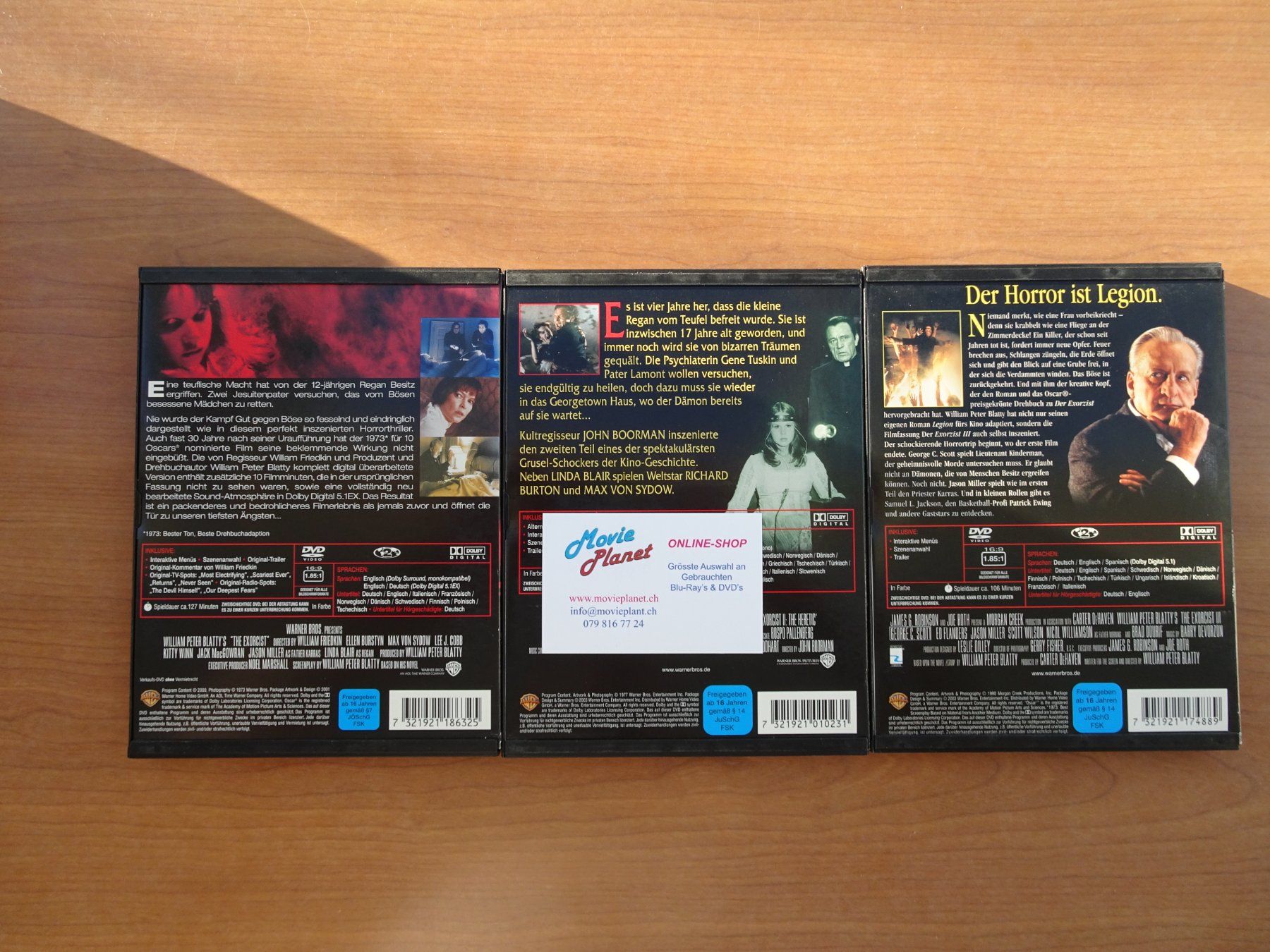 Tutti i DVDs: Der Exorzist 1-3 – Usato da Schenkon venduto da Movieplanet 2