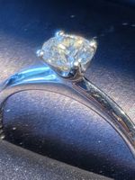 Diamant Soltärring 0.4 ct. 14k Weissgold. Gr.50  NP 2350.-