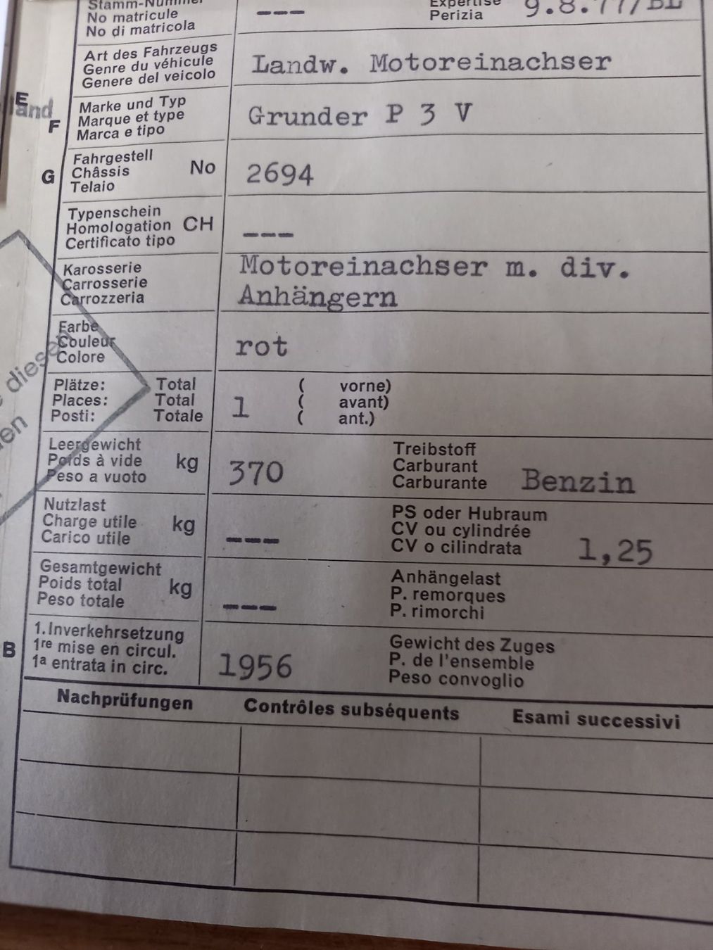 Grunder Tutte le macchine: Grunder Einachser P3V – Usato da Ziefen venduto da alonso1234 7