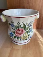 Veuve Perrin Faience Porzellan Übertopf Antik bemalt, Blumen