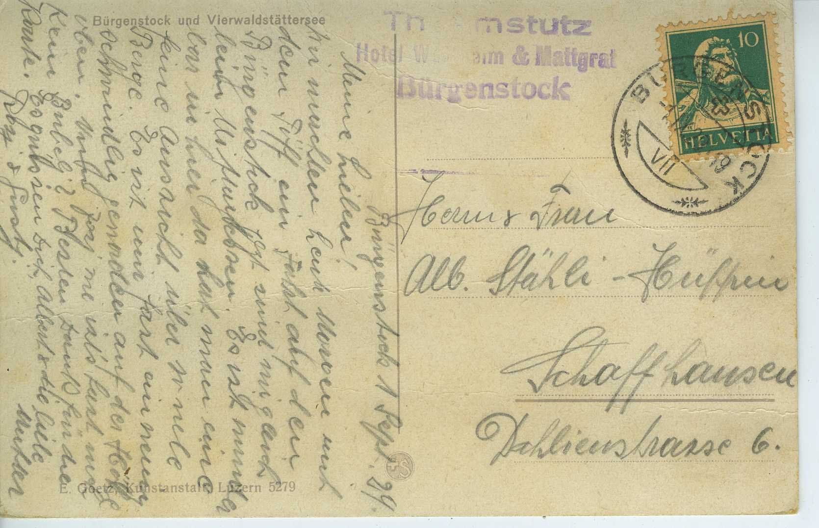 Cartoline postali: Bürgenstock und Vierwaldstättersee – Usato da Schleitheim venduto da Pmschlaate 1