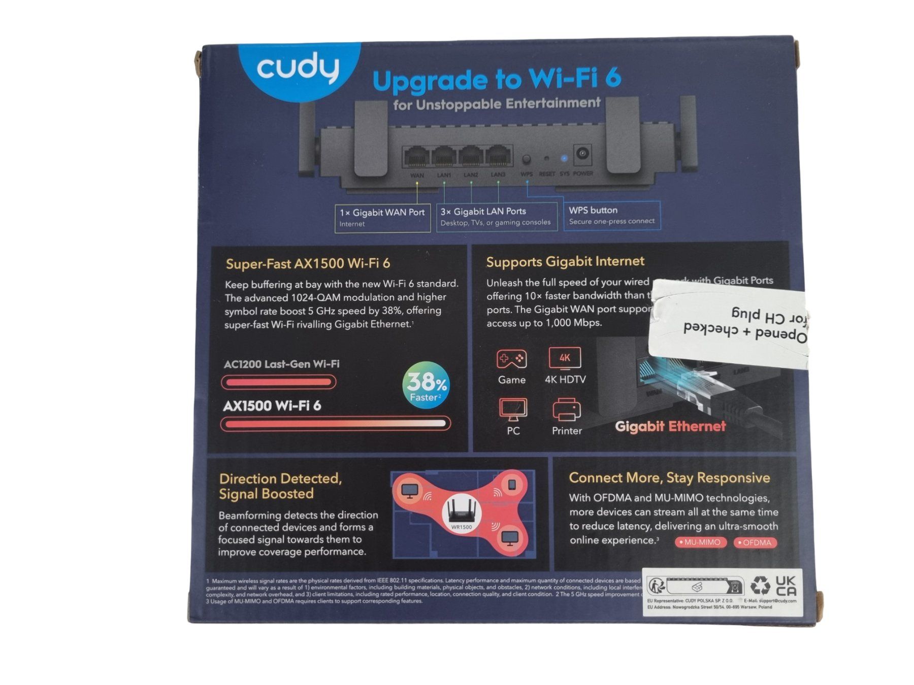 Modem & Router: CUDY AX1500 Gigabit Router – Nuovo (secondo la descrizione) da Wangen b. Olten venduto da Restwert_Wangen 1