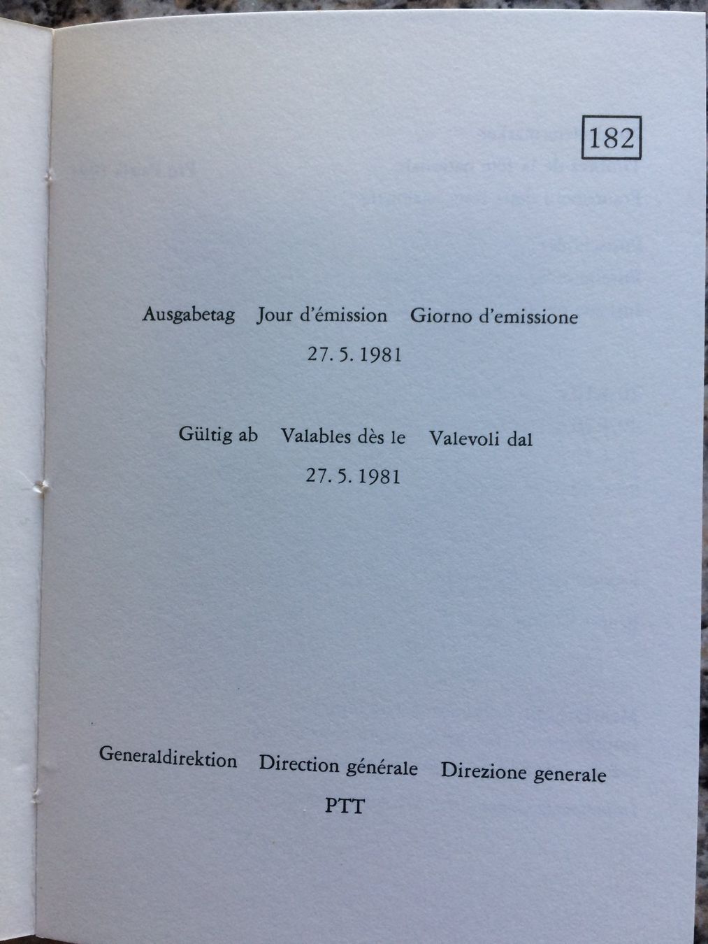 Tutti i francobolli: Faltblatt – Nuovo (secondo la descrizione) da Kilchberg ZH venduto da APZ4BWM2 1