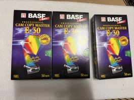 3x BASF E-30 VHS Videokassetten neu und originalverpackt