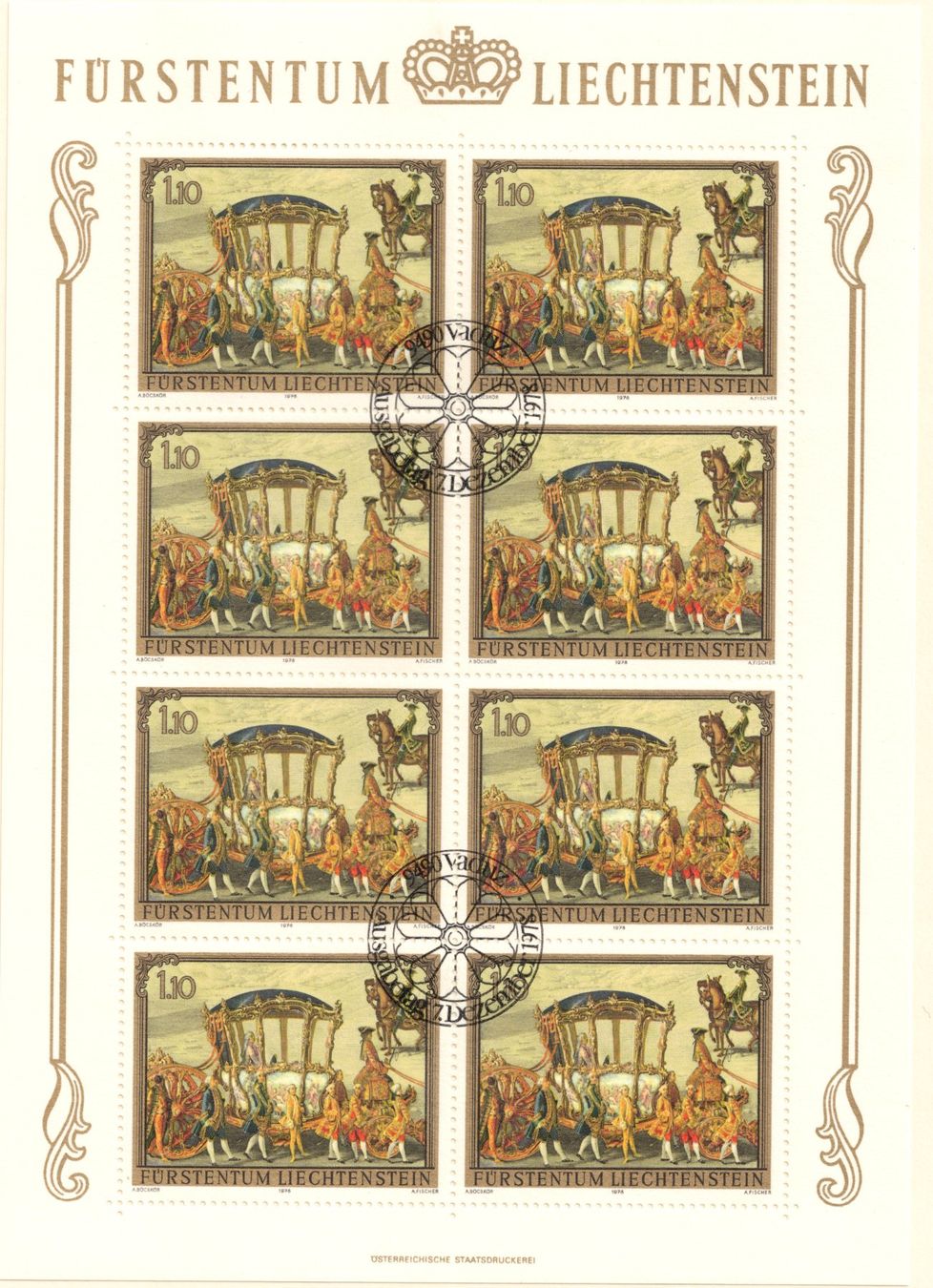 Alle Briefmarken: Klein-Bogenserie    Gemälde  1978     gestemp. Ersttag – Gebraucht aus Mellingen von Ginger