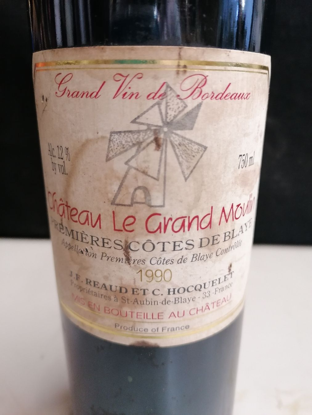 Vino: CHÂTEAU LE GRAND MOULIN 1990 – Nuovo (secondo la descrizione) da Genève venduto da Leboucheoreilles 3