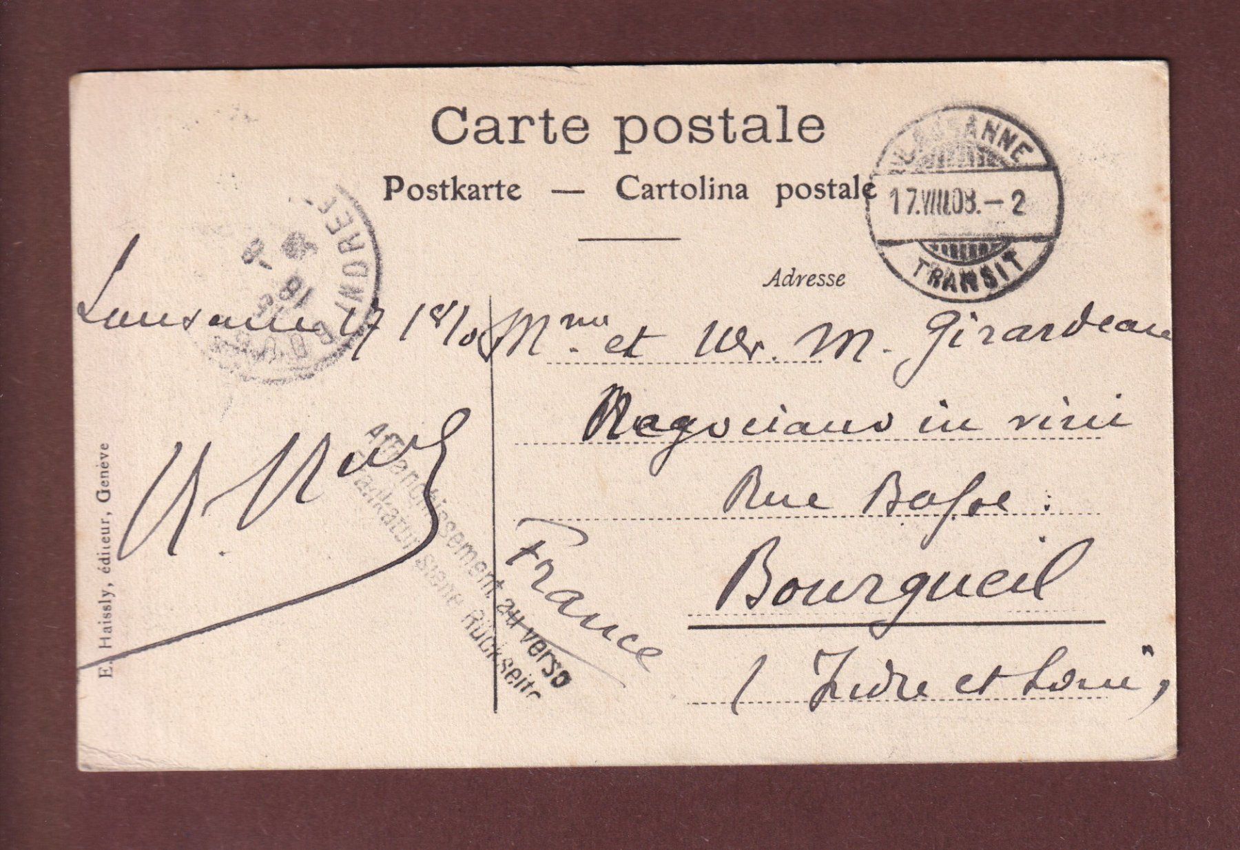 Ansichtskarten: LAUSANNE - Université - 1908 – Gebraucht aus Pully von nicecards-shop 1