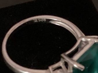 Anelli: Silber Ring 925 mit Smaragd grünen Stein – Usato da Stein AR venduto da EvaL056 5