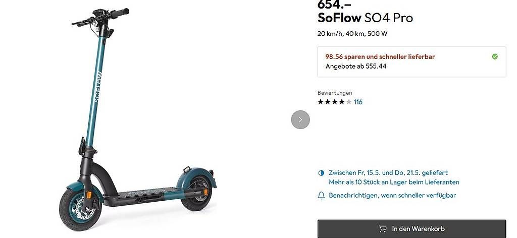 Scooter: SoFlow SO4 Pro E-Scooter E Scooter Scooter – Usato da Winterthur venduto da gab_y9ky 2