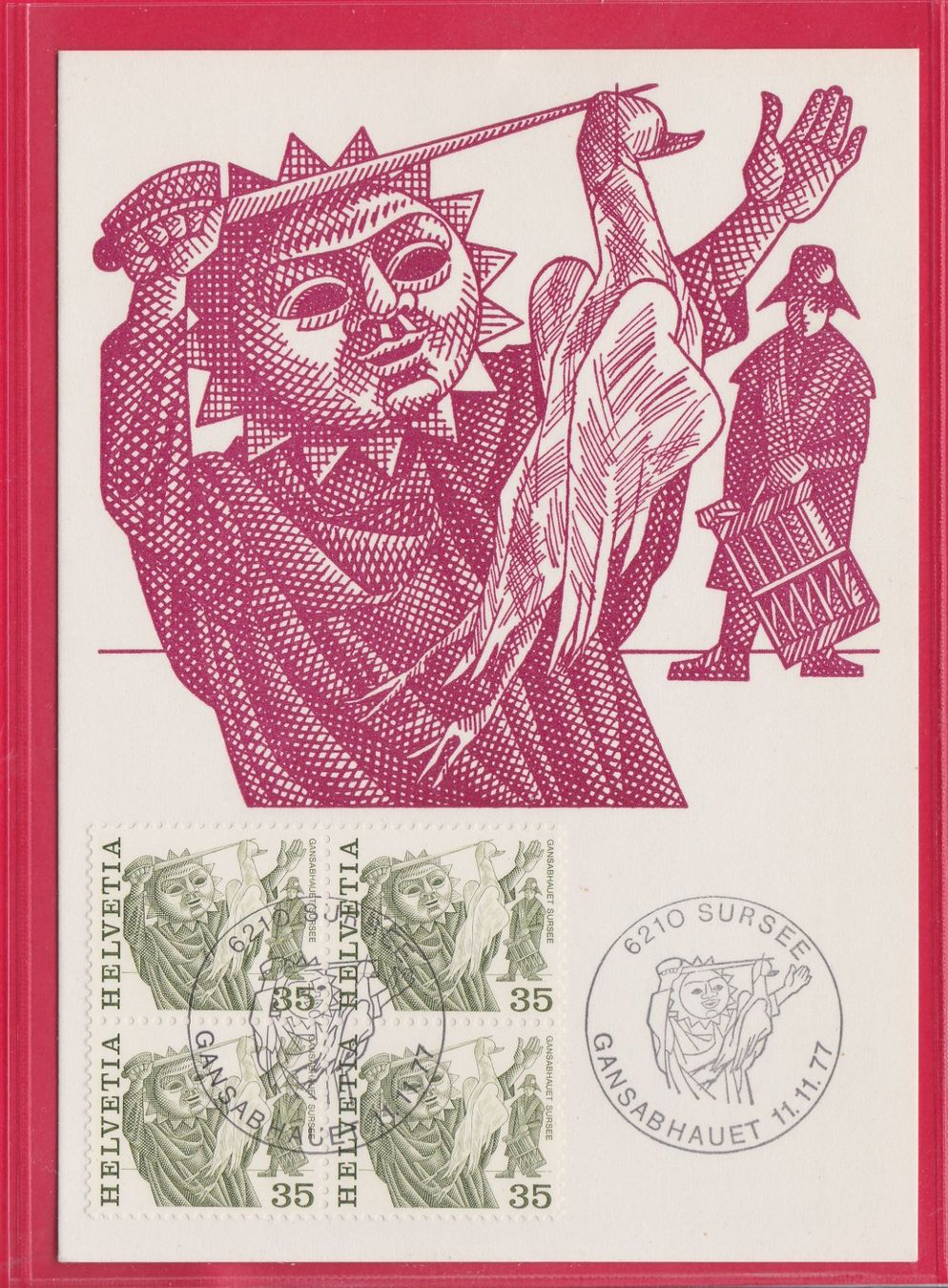 Tutti i francobolli: MK, GANSABHAUET SURSEE, 11.11.1977 – Usato da Oberrieden venduto da Gebirgsstelze