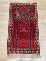 Handgeknüpfter orientalischer Gebetsteppich in Rot