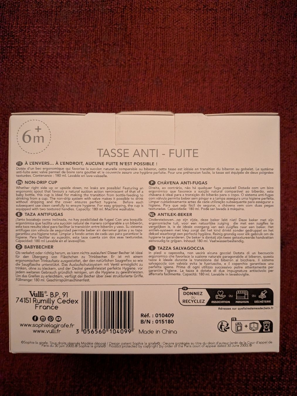 Tassen: Sophie la Girafe NON-DRIP CUP NEW – Neu und originalverpackt aus Genève von Loloana 1