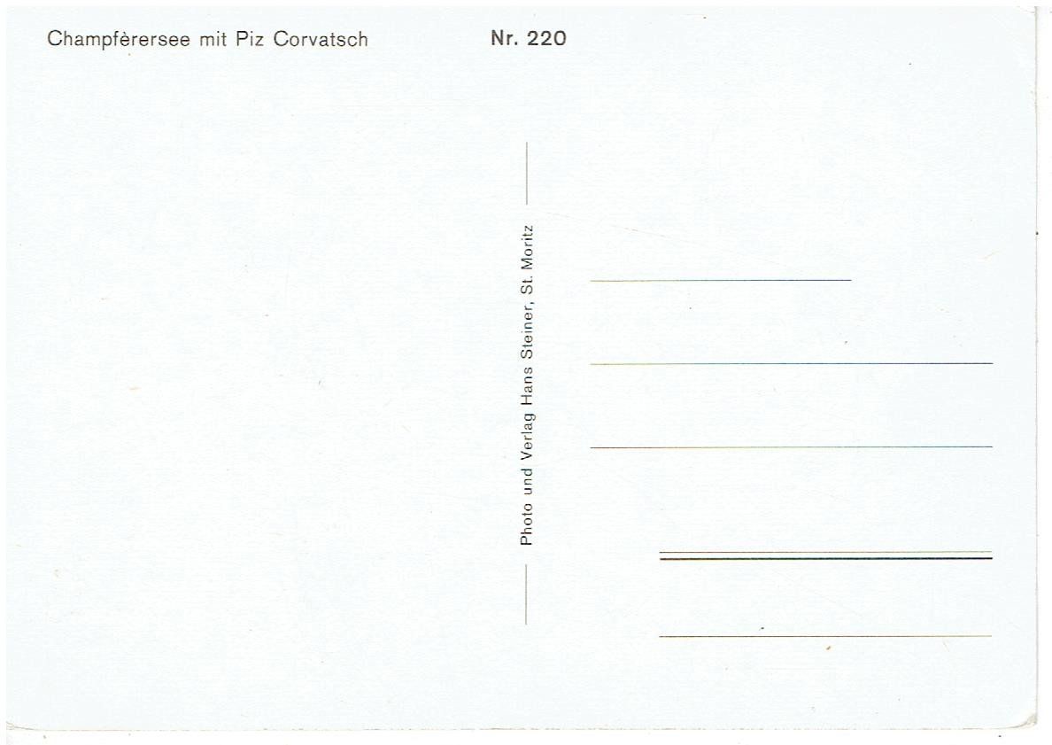 Cartes postales: Champfèrsee mit Piz Corvatsch – D'occasion à Flims - Dorf par Stagediver 1