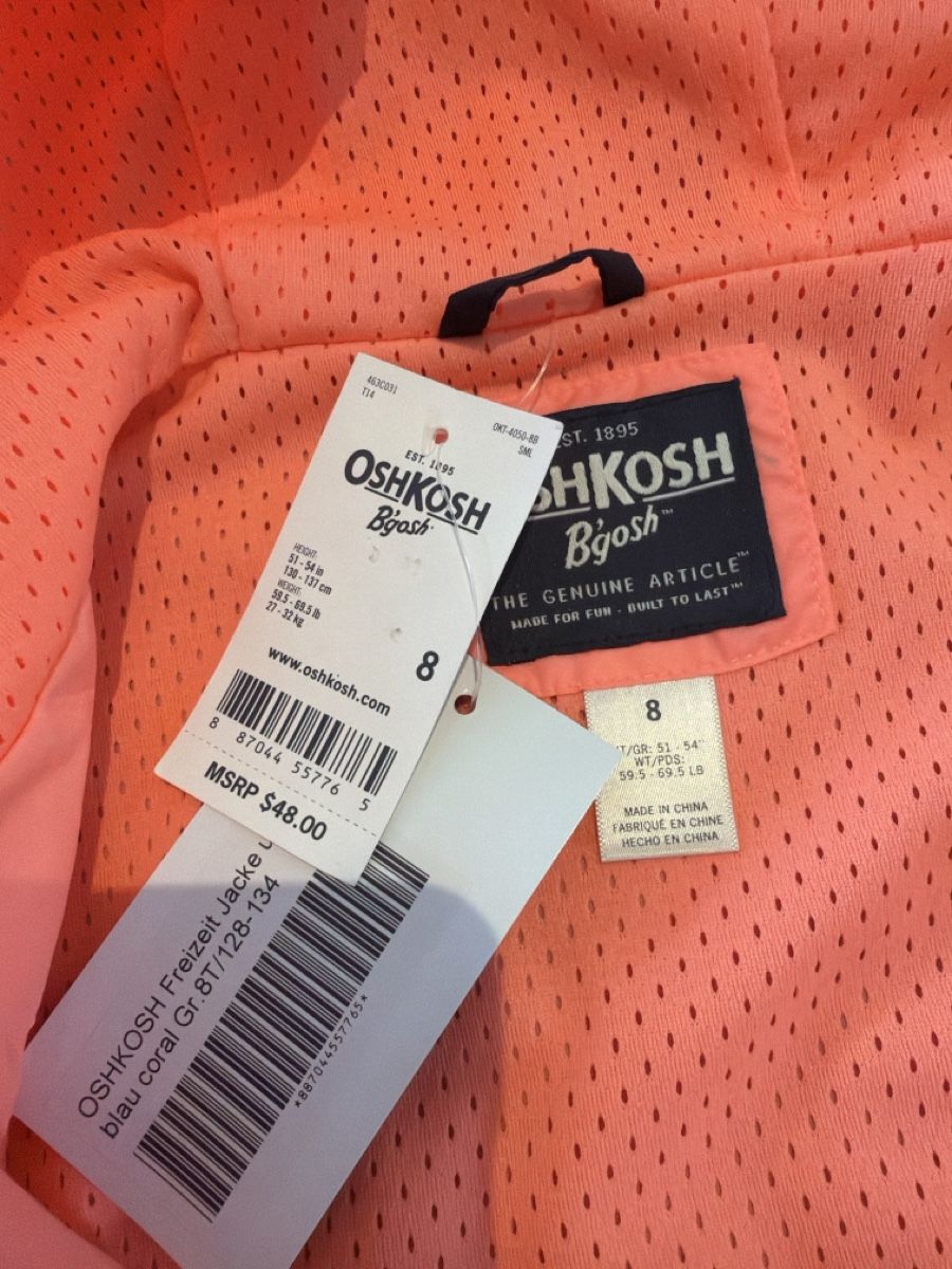 Oshkosh Giacche: OshKosh Windjacke Grösse 130-137cm – Nuovo e nell'imballaggio originale da Düdingen venduto da Jensternli 1