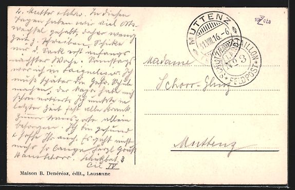 Ansichtskarten: AK Porrentruy, Vue Generale, 1916 – Gebraucht aus Berlin von bartko-reher 1