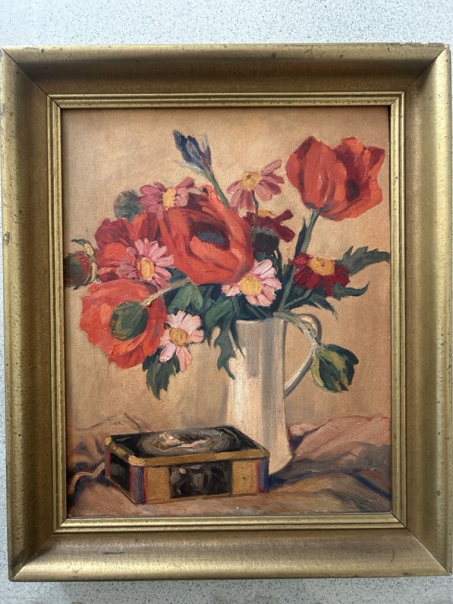 Tableaux: Original Ölgemälde Blumenstillleben gerahmt – D'occasion à schaffhausen par xja_8fwh