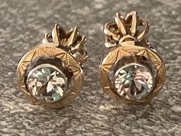 Ohrstecker 14Karat/585 Gelb- und Weissgold mit Spinell